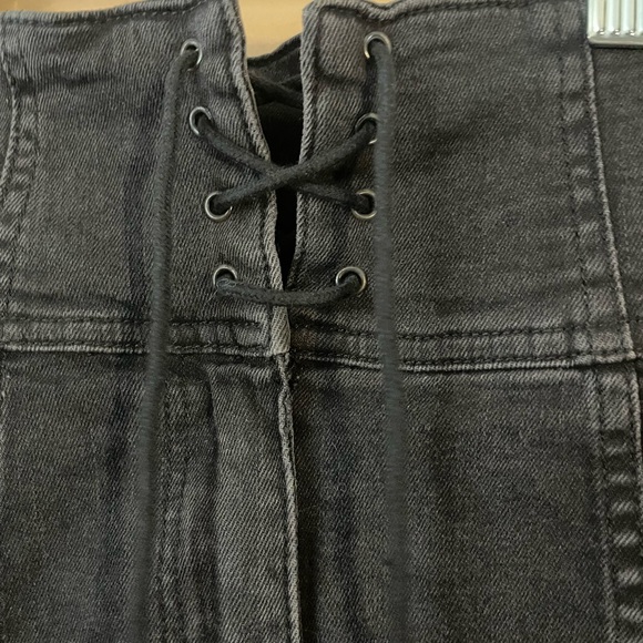 Free People Black Lace-Up Mini Skirt size 0 - Picture 7 of 8
